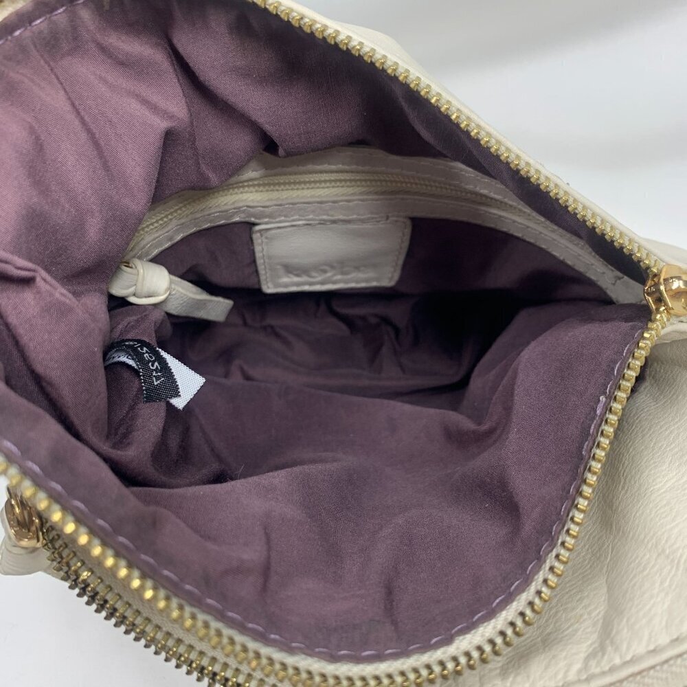 Kooba Stratford White Leather Hobo Triple Compartment Crossbody Bag 9"x9.5" - Picture 2 of 12